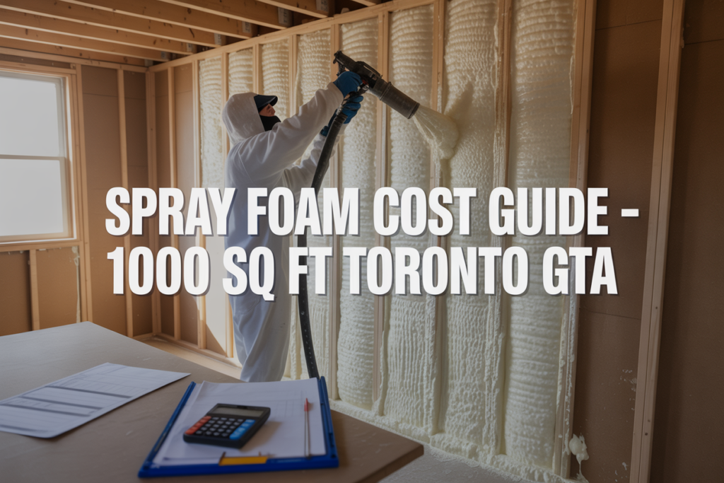 How much does it cost to spray foam for 1000 square feet in Toronto GTA ?